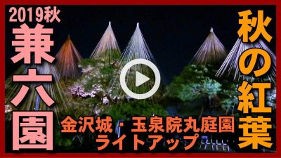 ★YOUTUBE新規登録★【2019年秋の段ライトアップ】兼六園(雪吊り･紅葉)･金沢城公園･玉泉丸庭園の夜間ライトアップ散策･金沢観光･金沢旅行の参考に