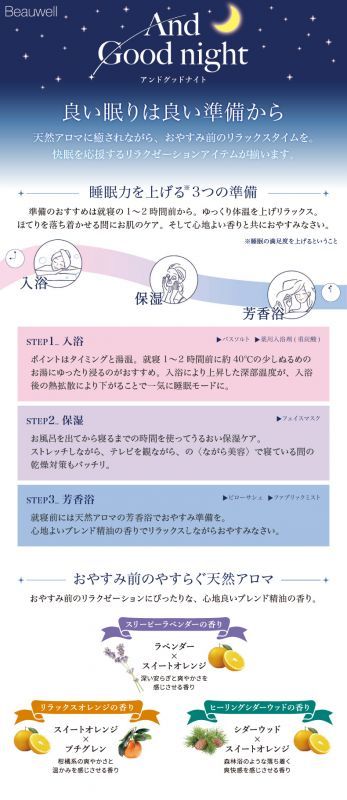 ＜新規登録＞眠りの為のBeauwellシリーズ各種登録
