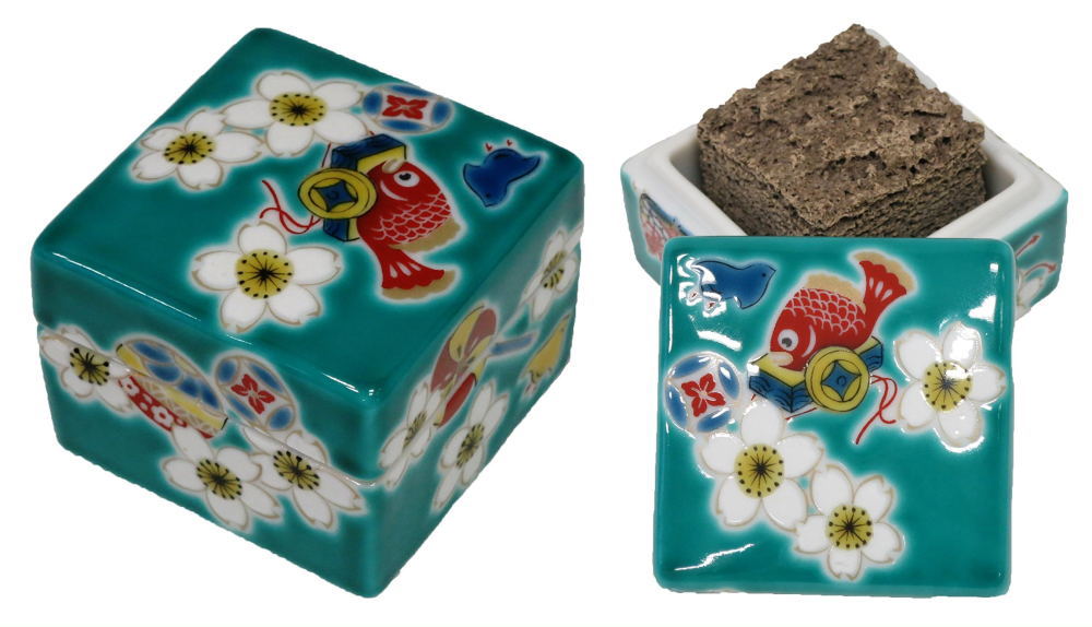 伝統工芸九谷焼 G-CUBE 香箱 桜