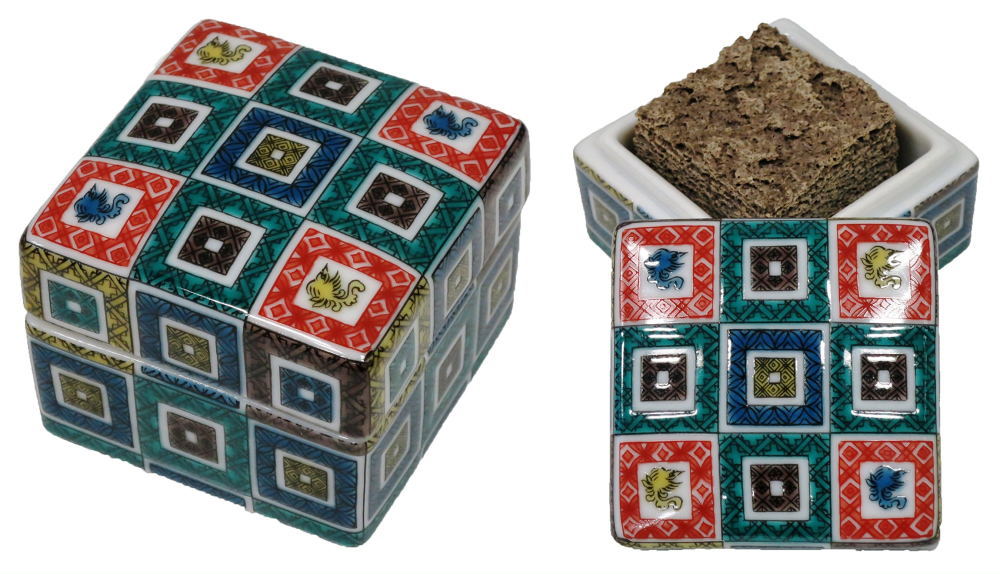 伝統工芸九谷焼 G-CUBE 香箱 石畳文