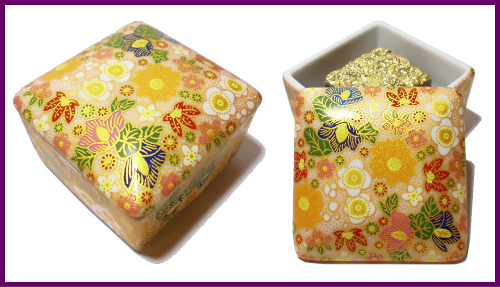 伝統工芸九谷焼 G-CUBE 香箱 香り箱 花詰 白色