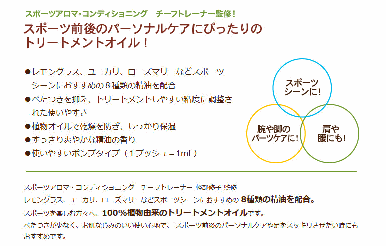 アロマベラ マッサージオイル for sports