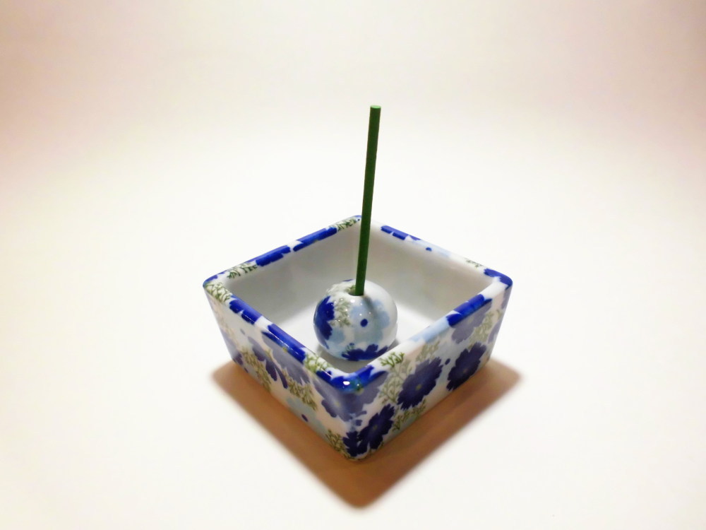 伝統工芸 美濃焼 香彩器角型-コスモス