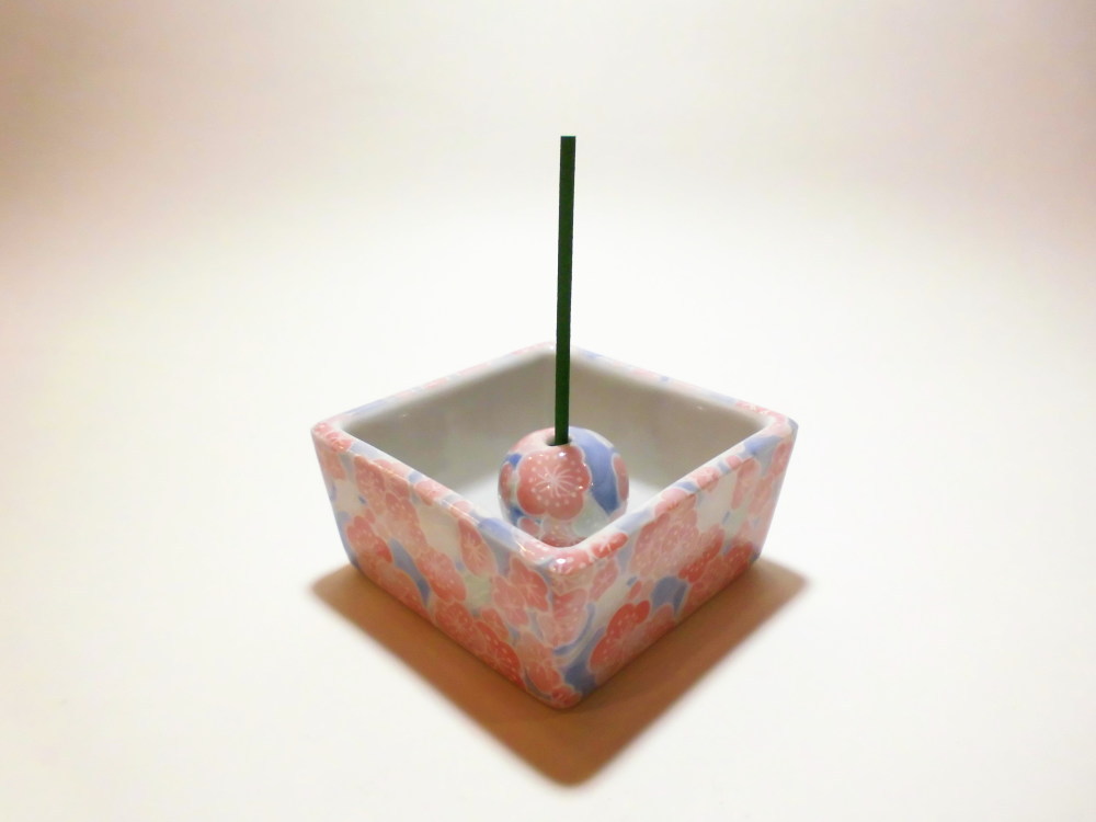 伝統工芸 美濃焼 香彩器角型-梅