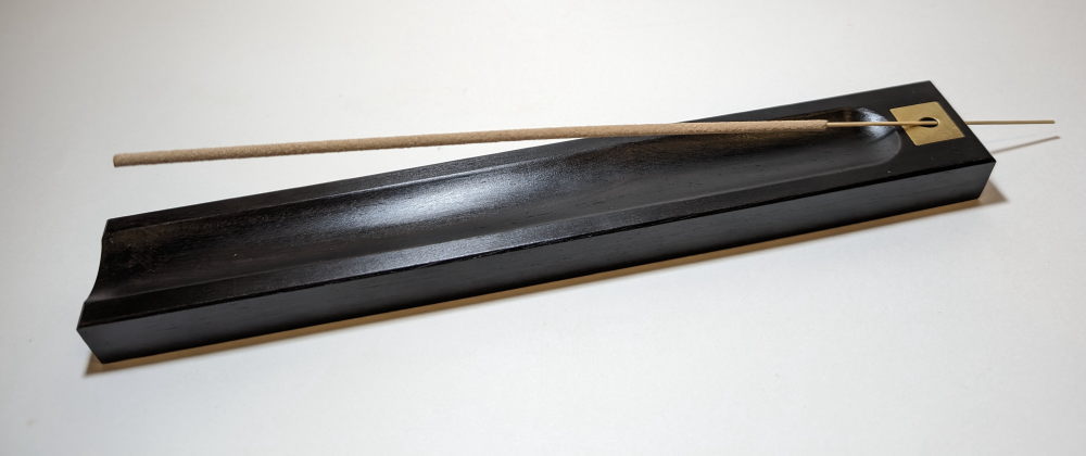 高級素材 黒壇のロングお香立て